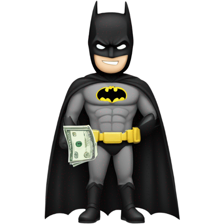 Batman offering money facing left emoji