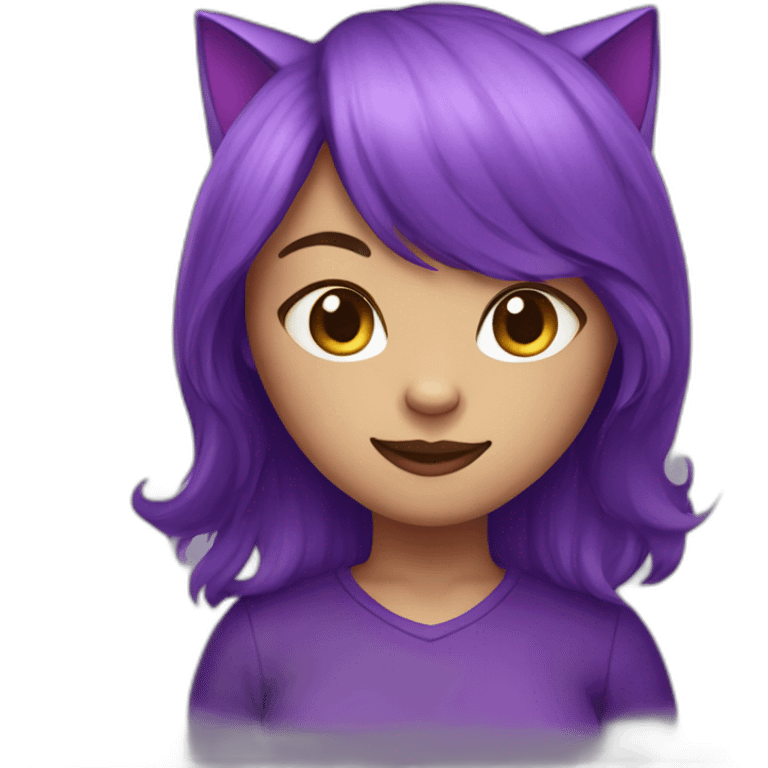 Purple cat girl emoji