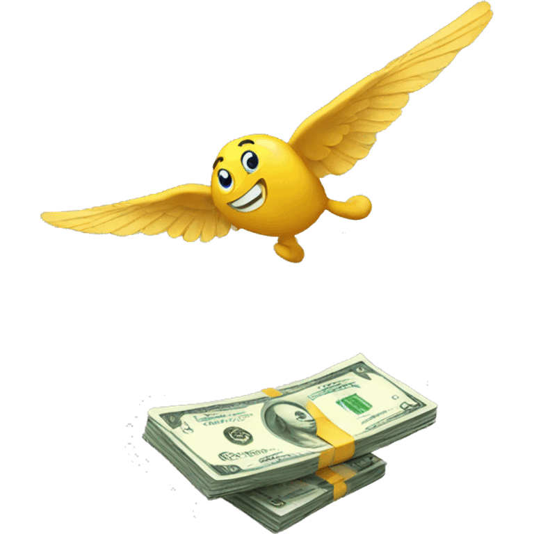 flying money emoji