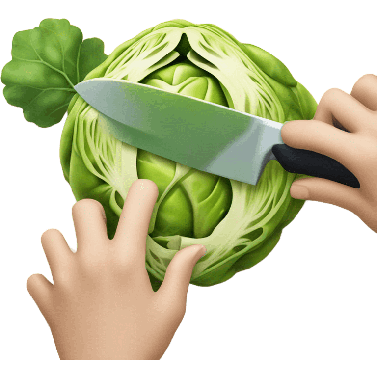 cutting a Brussel sprout   emoji