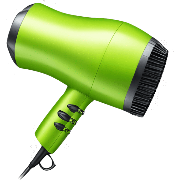 Realistic lime green hair dryer isolated  emoji