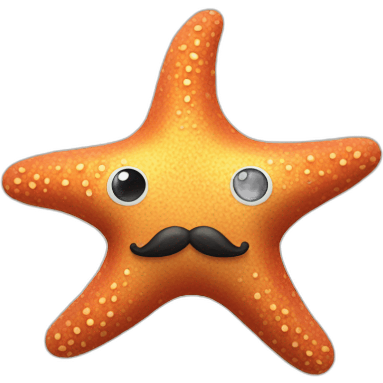 A starfish that has a handlebar mustache. emoji