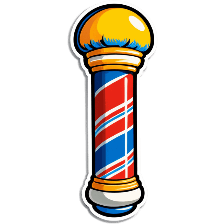 Cartoon barber pole & arms & feet emoji