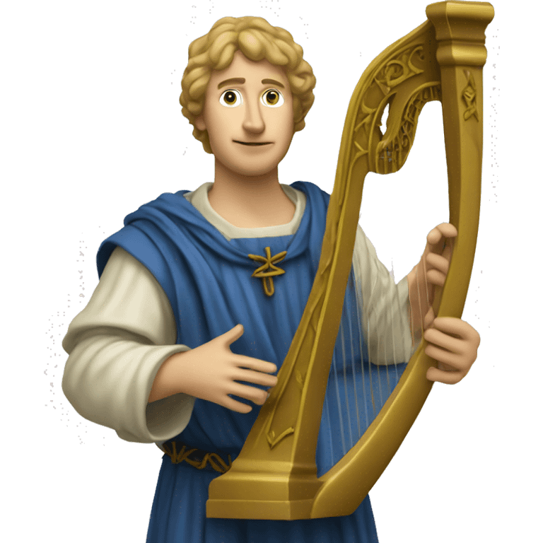 Petrarch holding a harp in his hand emoji