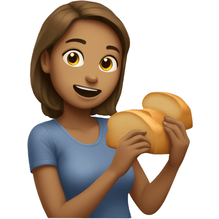 Melissa eating a loaf  emoji