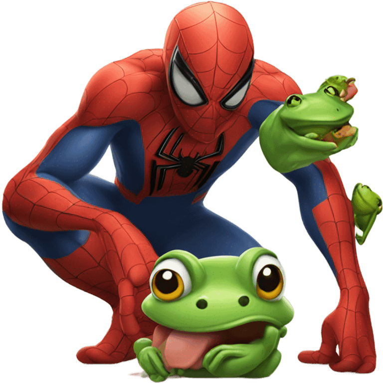 spider-man eating a frog  emoji