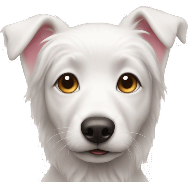 white dog pink nose emoji