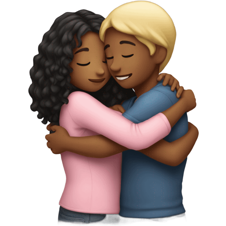 Girl hugging her friend  emoji