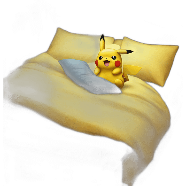 Pikachu-dort-dans-un-lit emoji