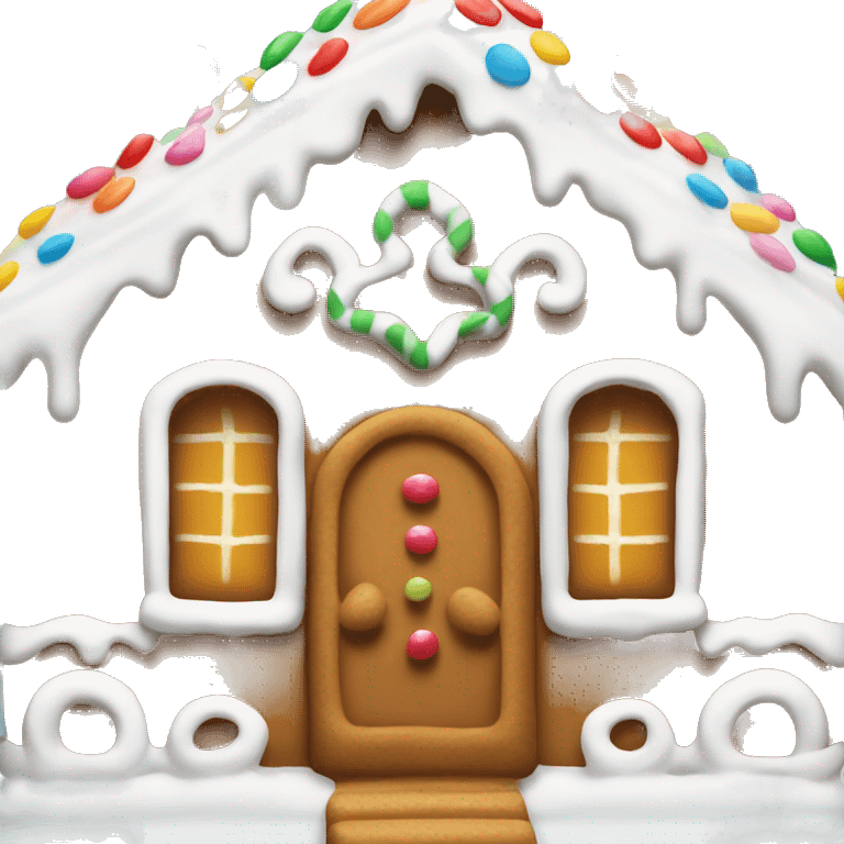 gingerbread house with white icing emoji