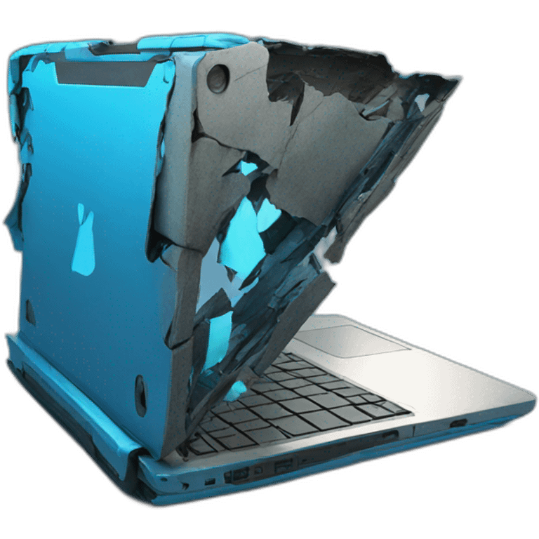 broken blue neon laptop emoji