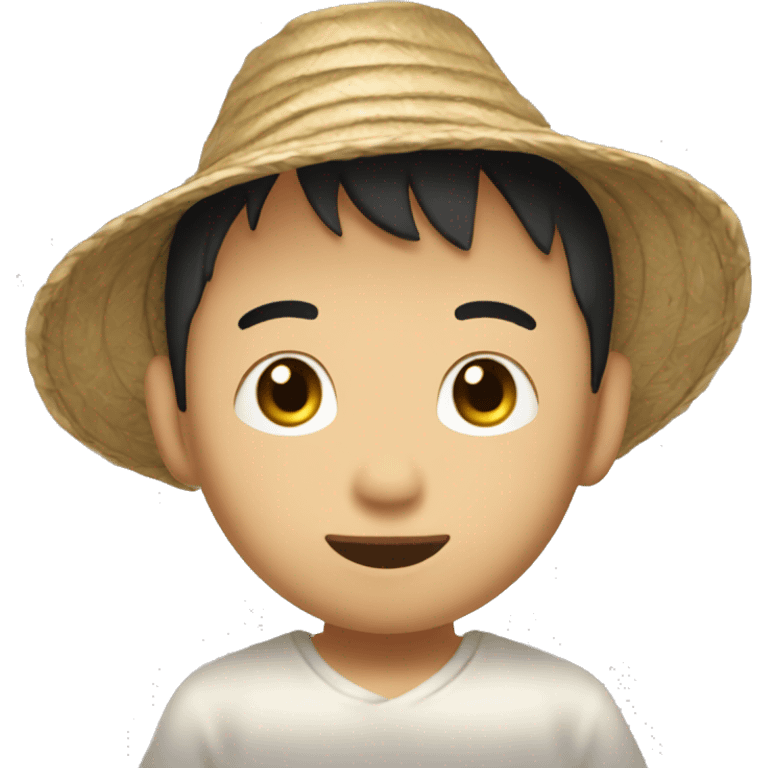 eryk zhou little asian with strawhat emoji