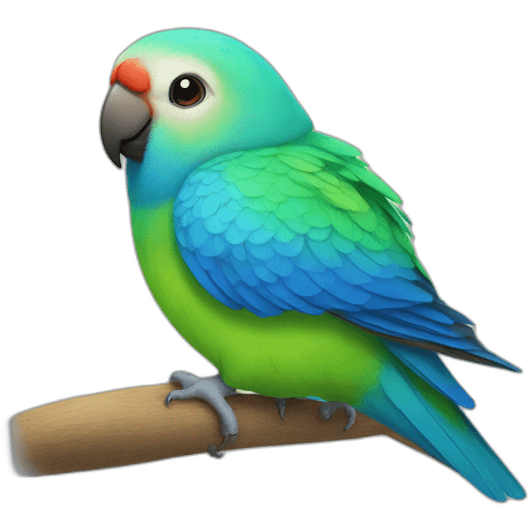 Blue masked lovebird emoji