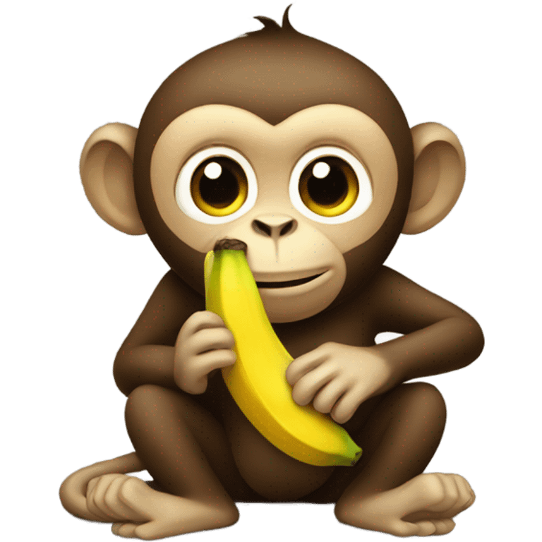 Monkey eating banana emoji