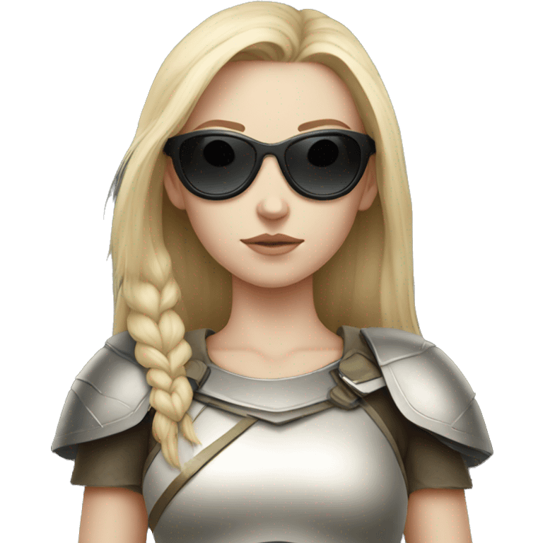 Pale-skinned Girl warrior with dark sunglasses emoji