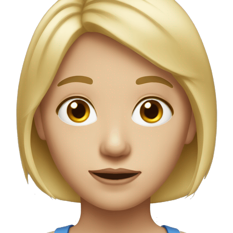 Realistic face, short blond hair emoji