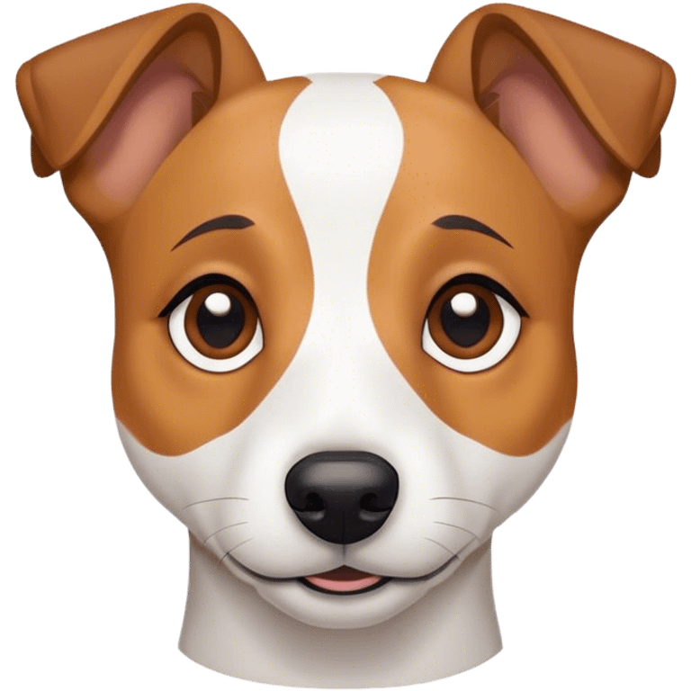 White jack Russel dog with brown ears  emoji