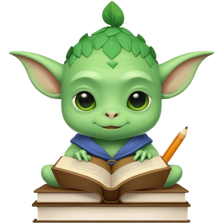 Grogu studying books  emoji