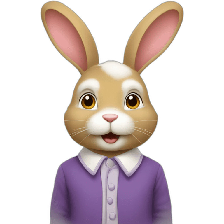 Lapin qui tien un cœur emoji