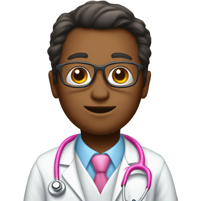 A doctor with pink stethoscope  emoji