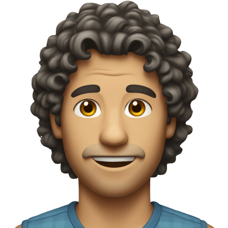 Guy with a curly mullet named Tucker  emoji