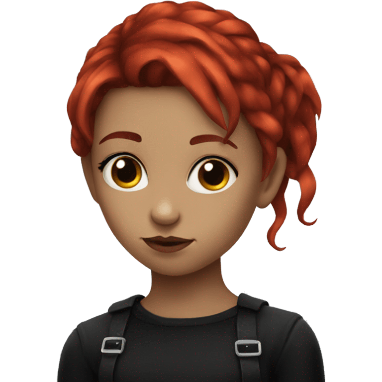 young goth girl with red hair emoji