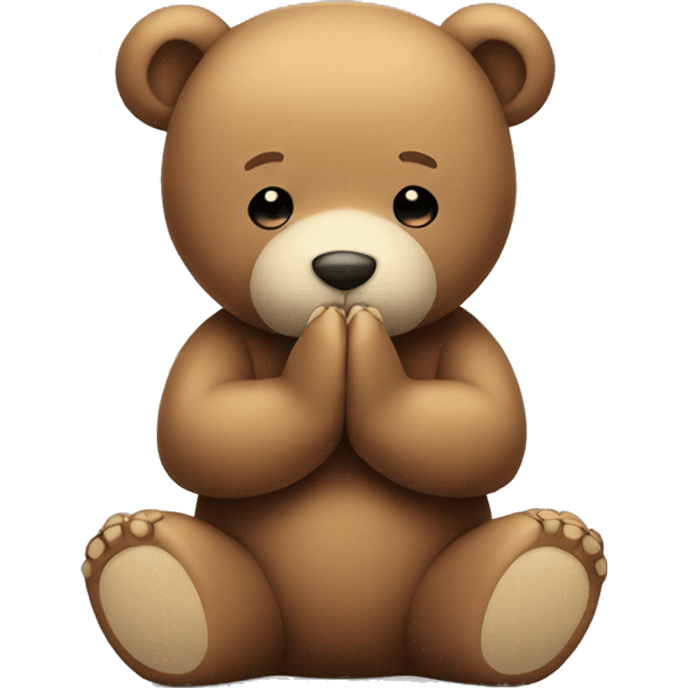 Teddy bear praying emoji