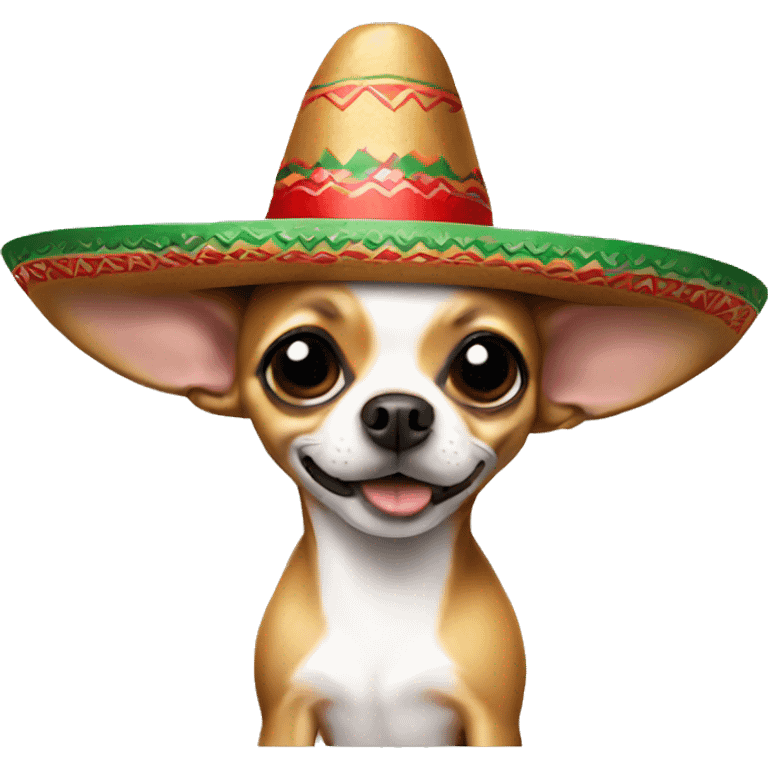 chihuahua wearing mexican hat emoji