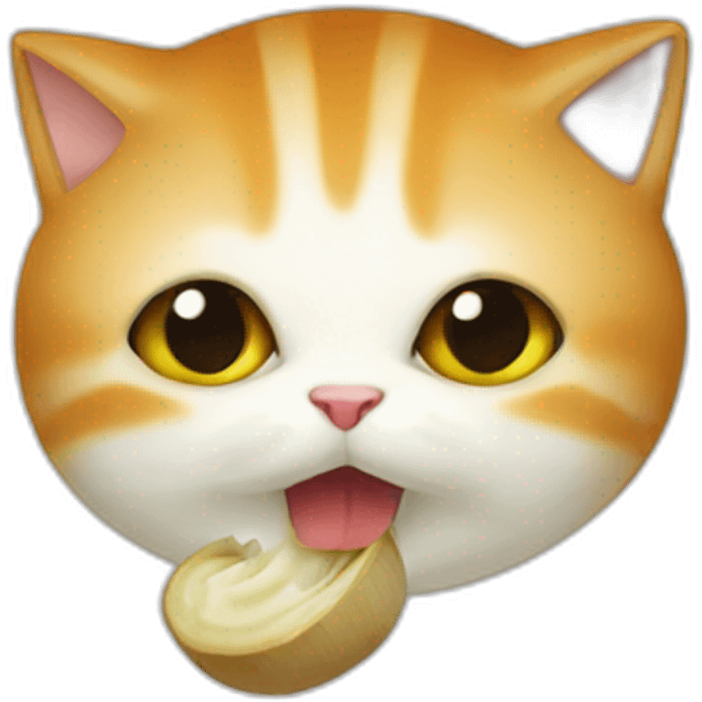 Un chat qui mange un champignon  emoji