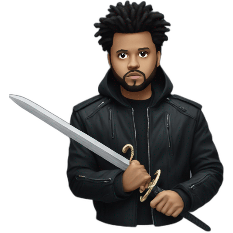 the weeknd with a sword emoji