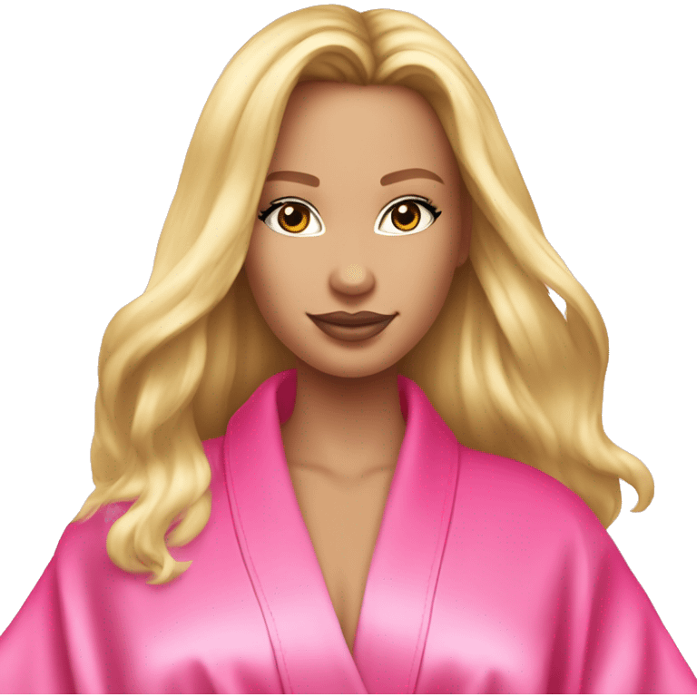 pink victoria secret robe on blonde girl emoji