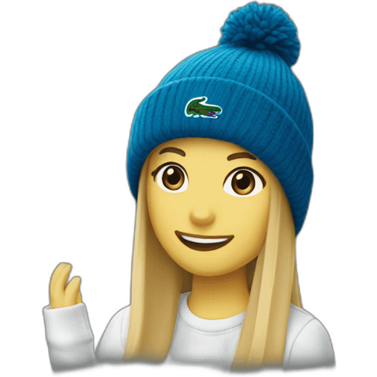 Friends lacoste beanie with lacoste emoji