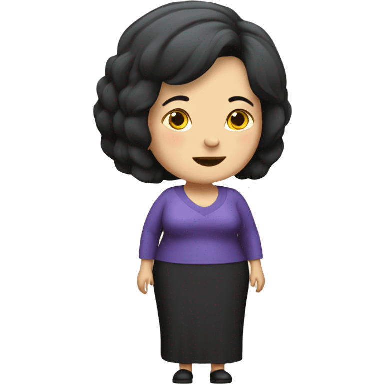 Full body plus size Old scary Russian lady with short black hair  emoji