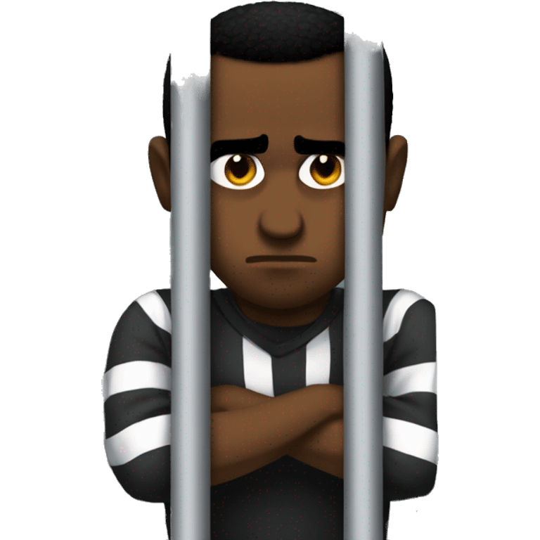 P. Diddy behind bars. He looks sad. emoji