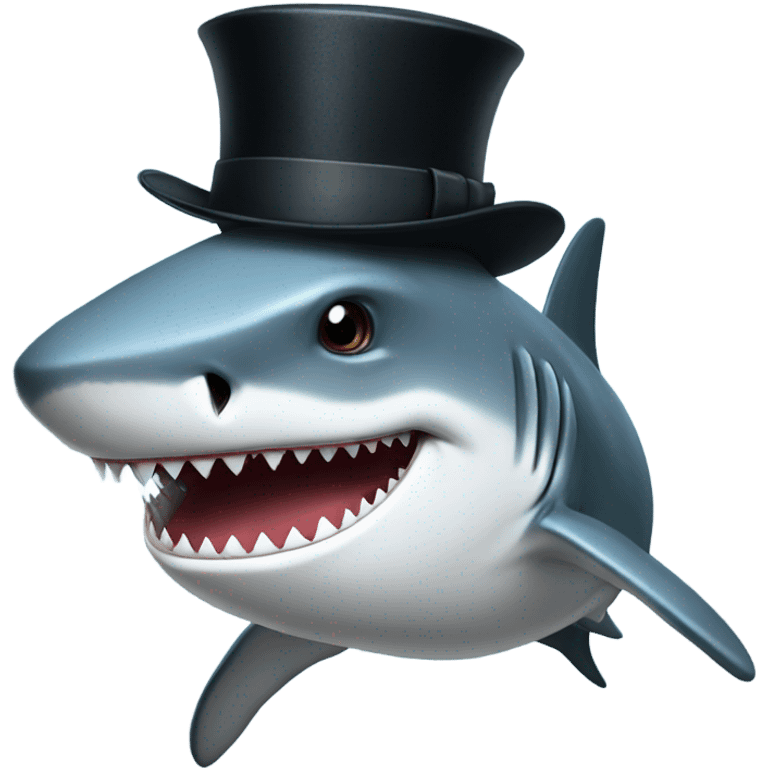 shark with tophat emoji