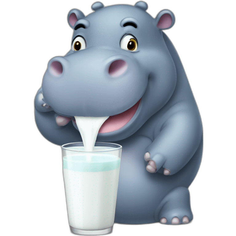 hippo drinking milk emoji