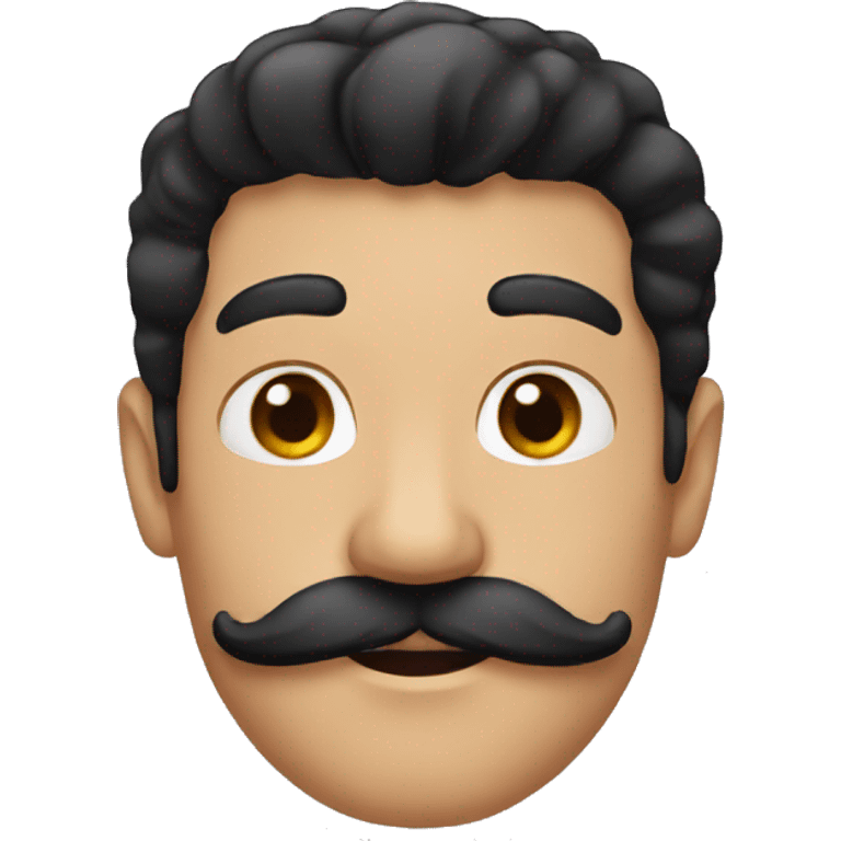 black hair moustache emoji