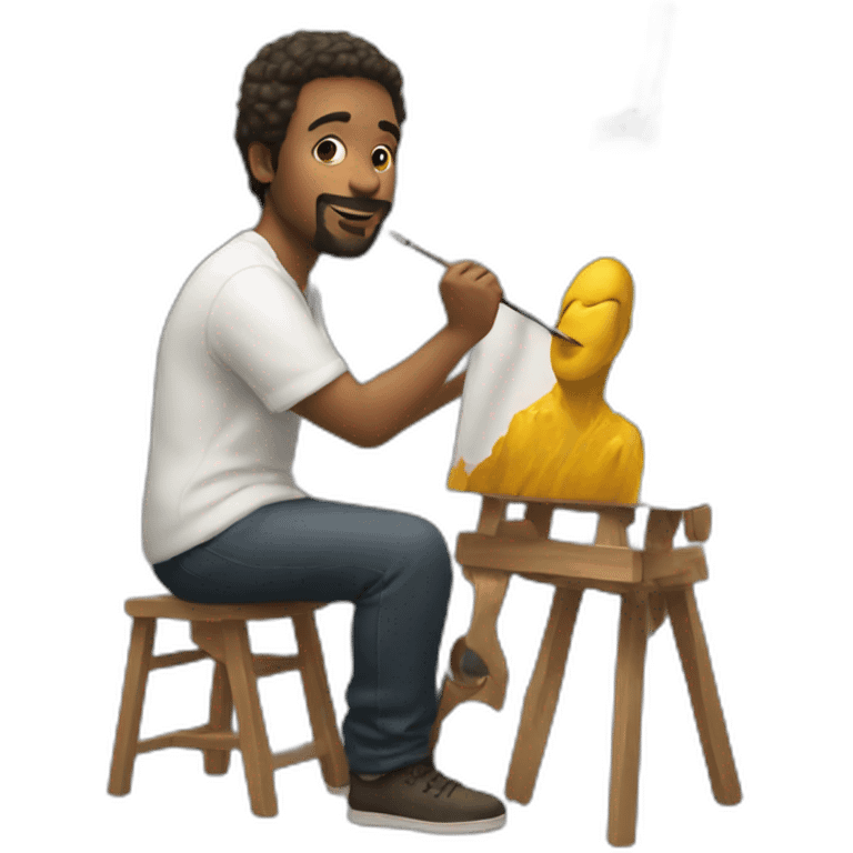 artist painting emoji