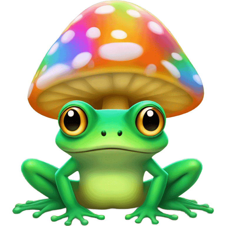 Frog with mushroom hat emoji