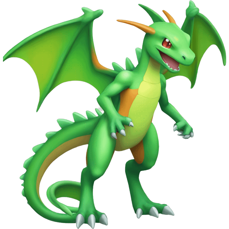 Metallic Flygon-Charizard full body emoji