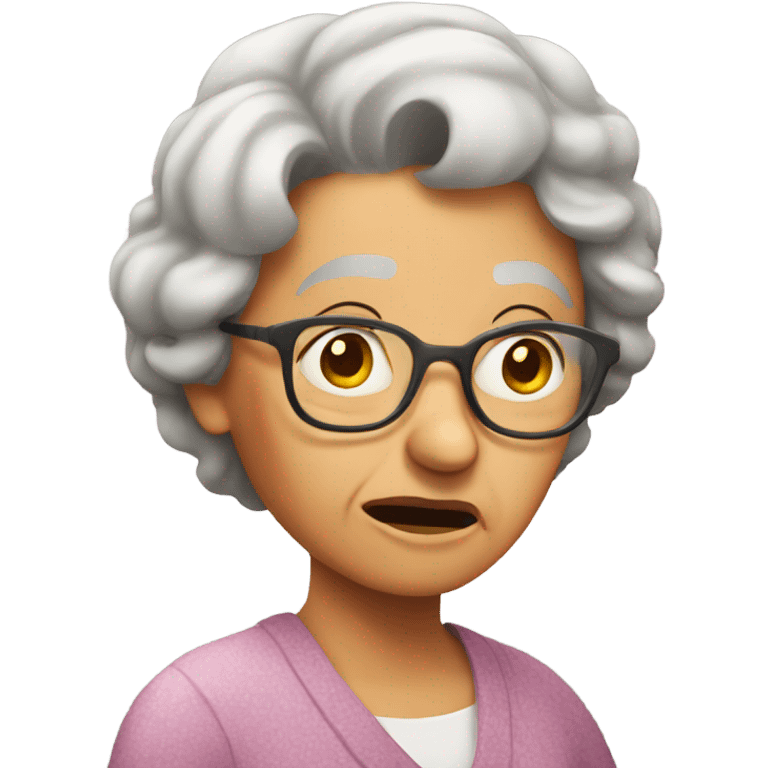  grandma, confused emoji