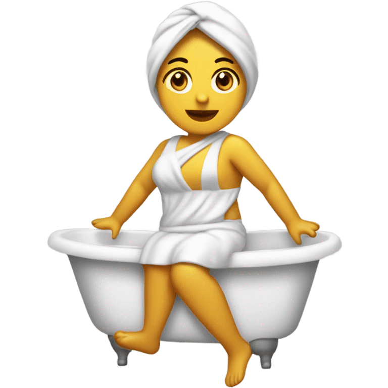 Que sea una chica relajada en bata de baño emoji