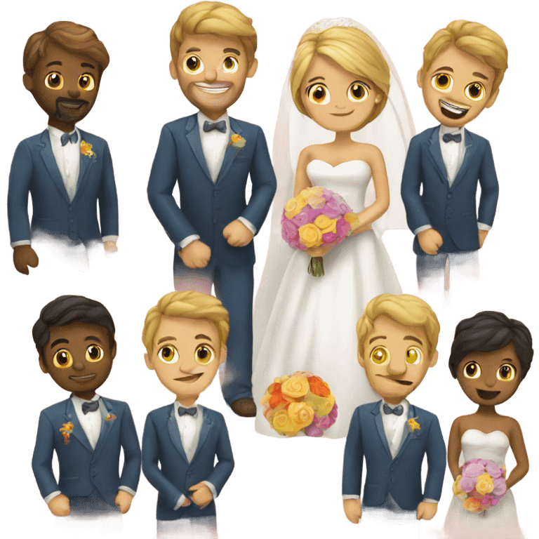 Wedding colorful emoji