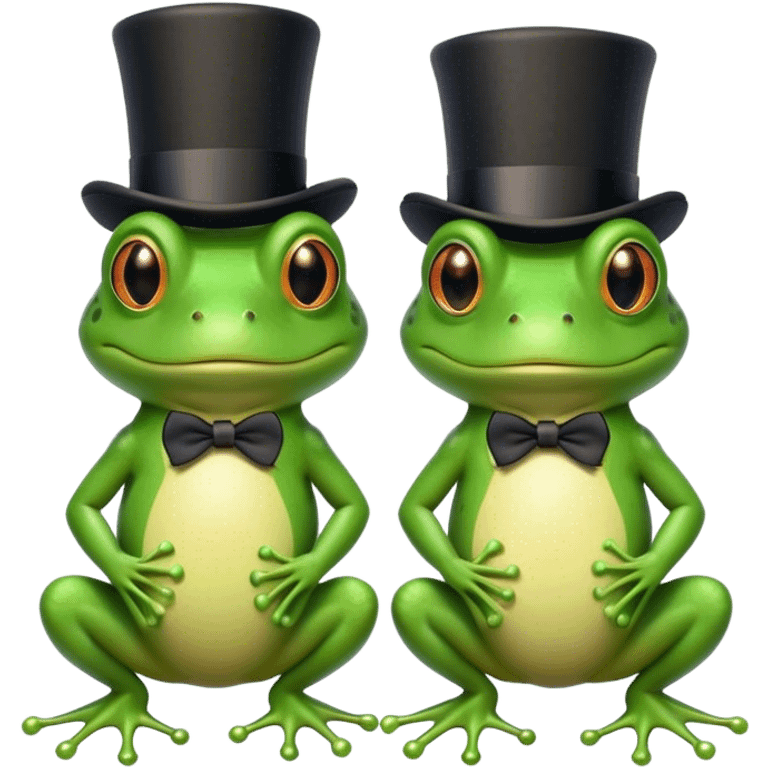 frogs with tophats emoji