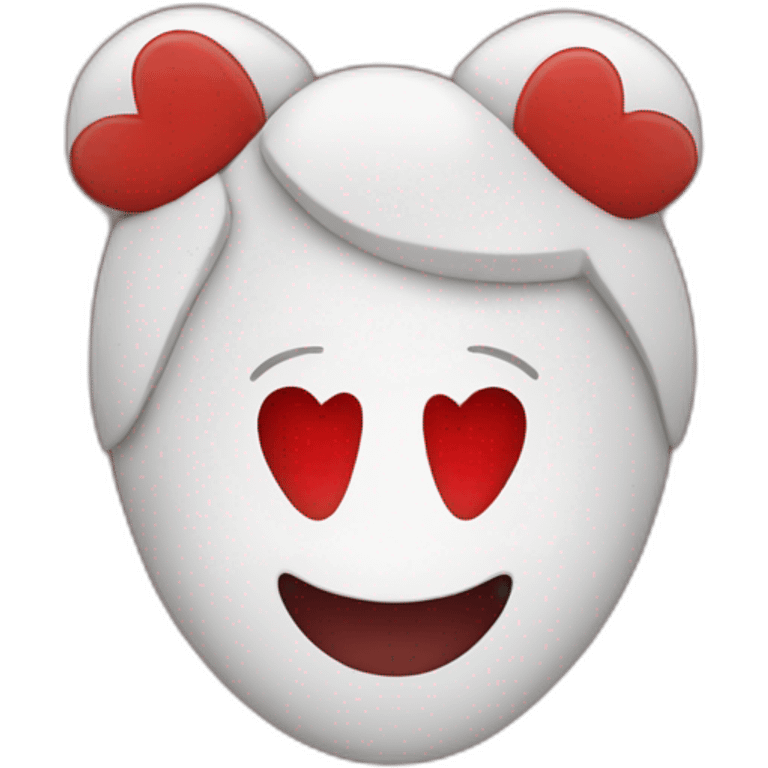 Corazón de un lado rojo y de otro blanco  emoji