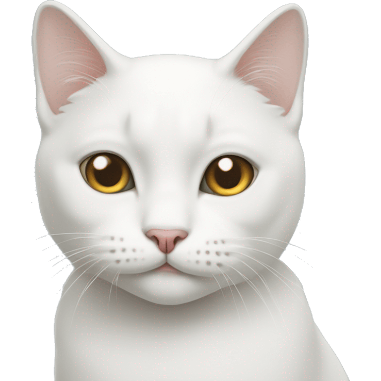 Successful White British cat  emoji