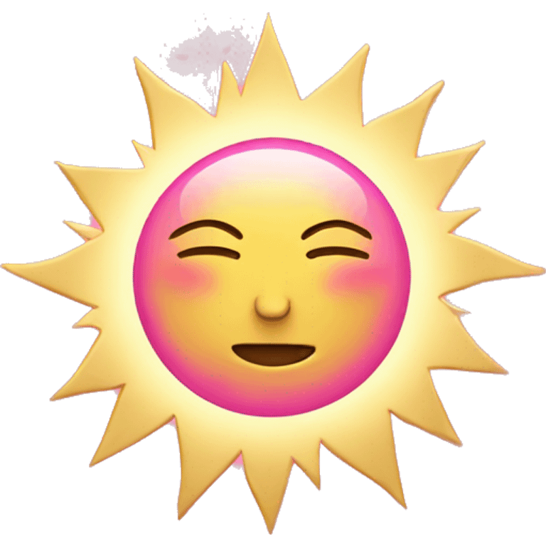 Pink and gold sun with rays  emoji