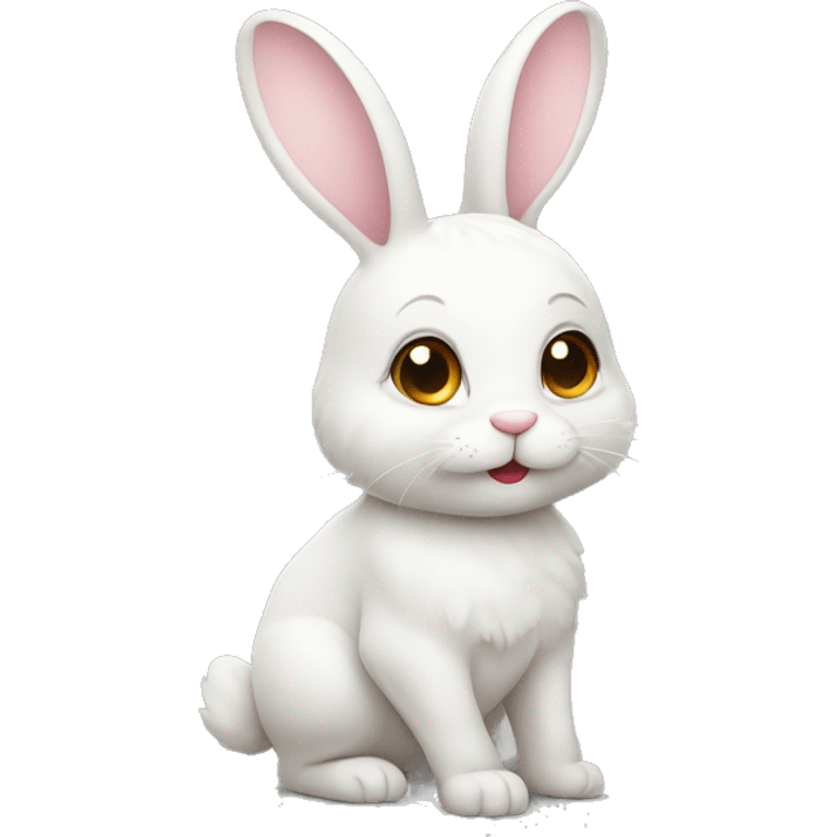 cute bunny with classes emoji