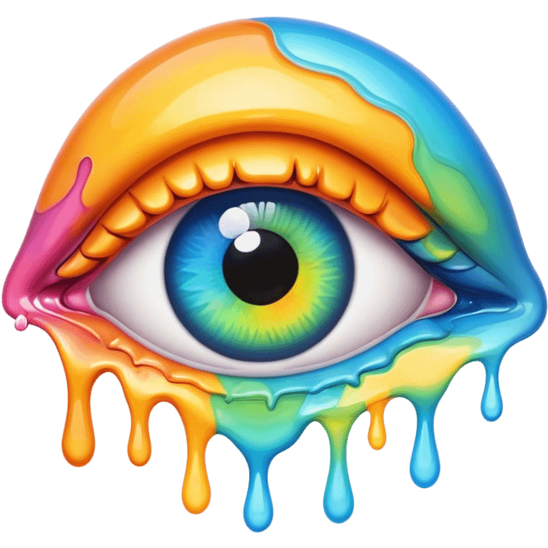 melted surreal colorful eye emoji