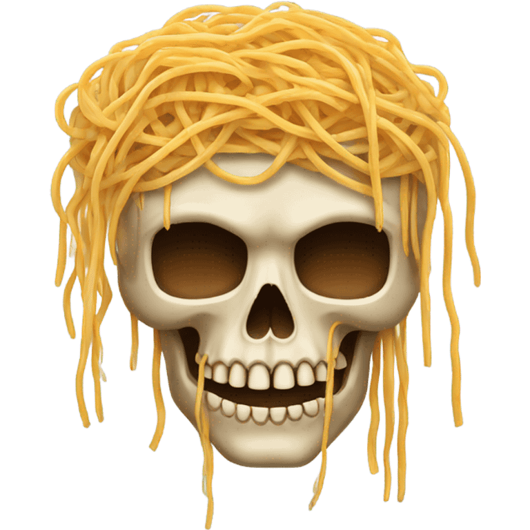 Skull with spaghetti hair emoji